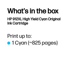 HP 912XL High Yield Cyan Ink (3YL81AE 301)
